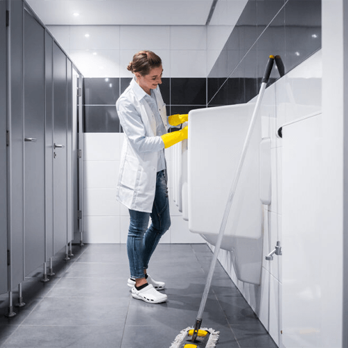 Cleaning Bathroom Partitions